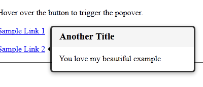 A Simple Popover Tooltip