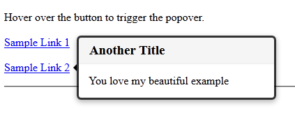 A Simple Popover Tooltip